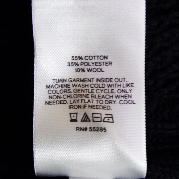 EXPRESS size S black knit short-sleeve turtle-neck pullover top cotton blend - Picture 16 of 16